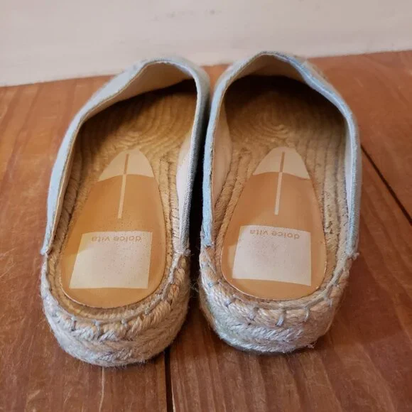 SALE Dolce Vita denim mules flats US 5.5 bohemian beach - Picture 4 of 8